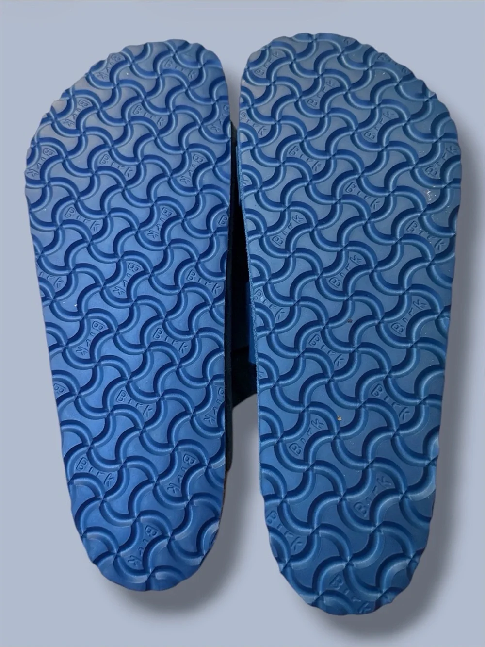 New! Birkenstock Blue Suede Two-Strap Sandals (44) (285) (US11) (No Box)